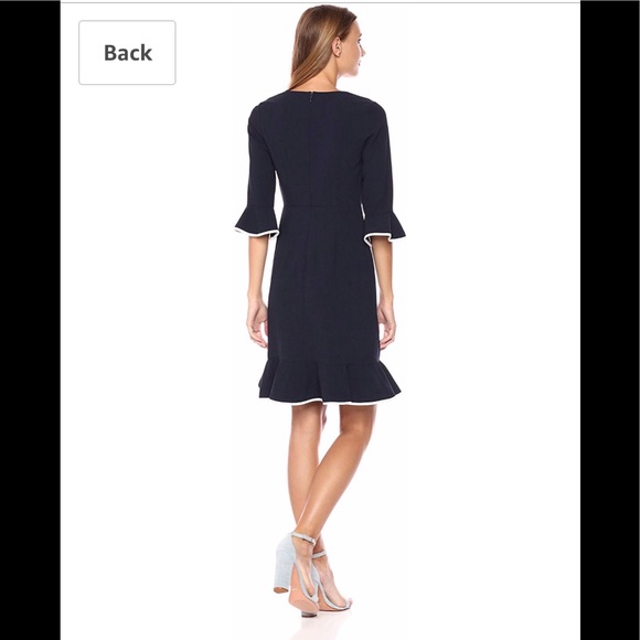 Nanette Lepore 3/4 Sleeve Flounce dark navy,NWT - Picture 2 of 2